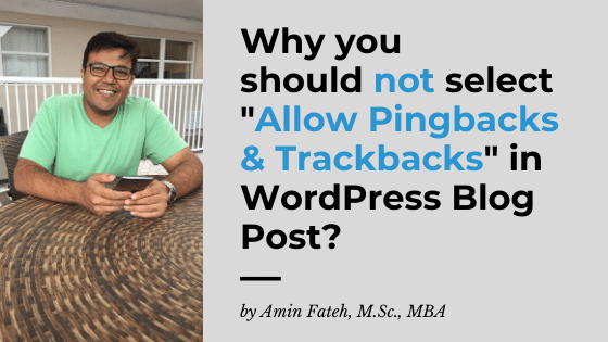 why you should not select allow pingbacks and trackbacks in wordpress blog post